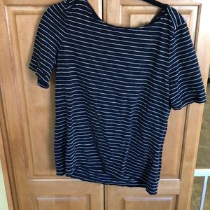 Talbots striped navy tee